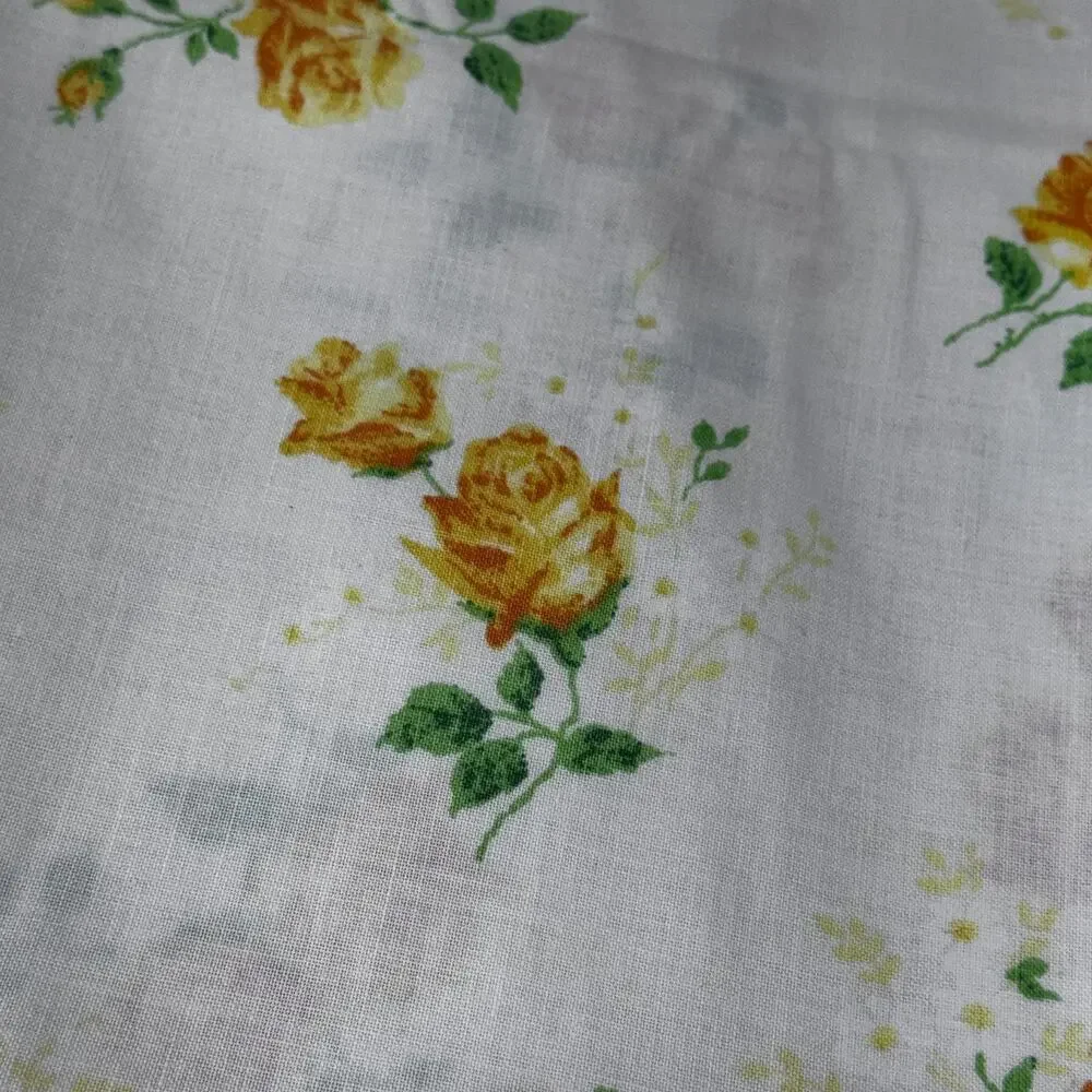 Vintage Dantre Muslin Pillowcase Yellow Roses 20.5x30
